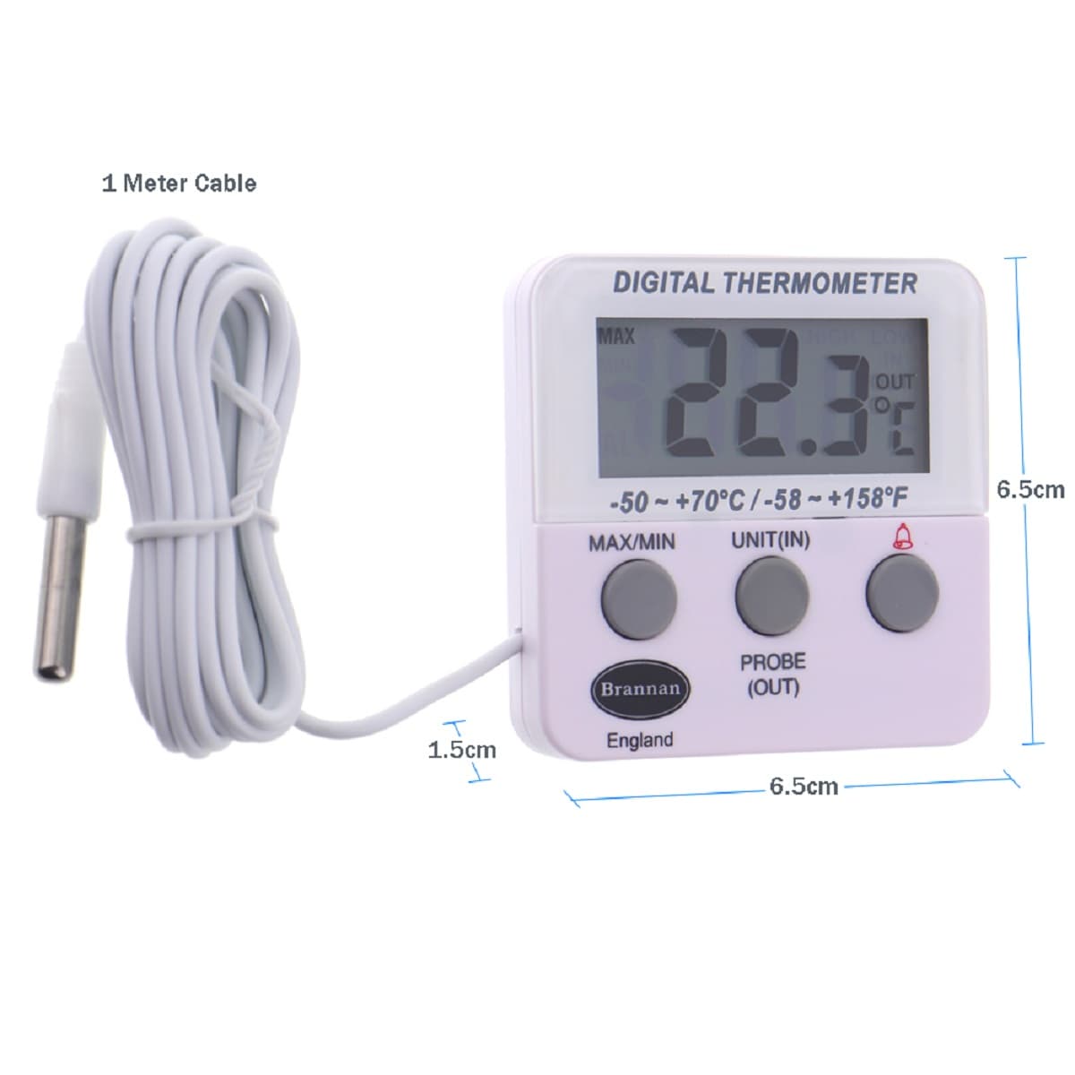 Fridge / Freezer pre-calibrated twin reading thermometer | Calibration Date 03/06/2024