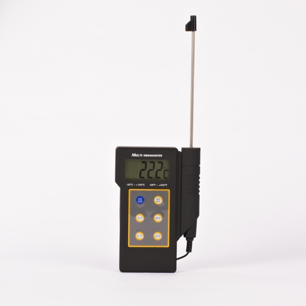 Calibrated Waterproof Thermometer | Black Digital Handheld | Calibration Date 18/06/2024